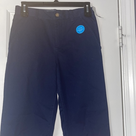 NWT Boys navy flat front pants Adjustable waist size 12 - Picture 3 of 6